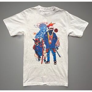 CATORI Urban Samurai Shirt Sz S White Ghoul Anime Graphic Tee Heavyweight Cotton